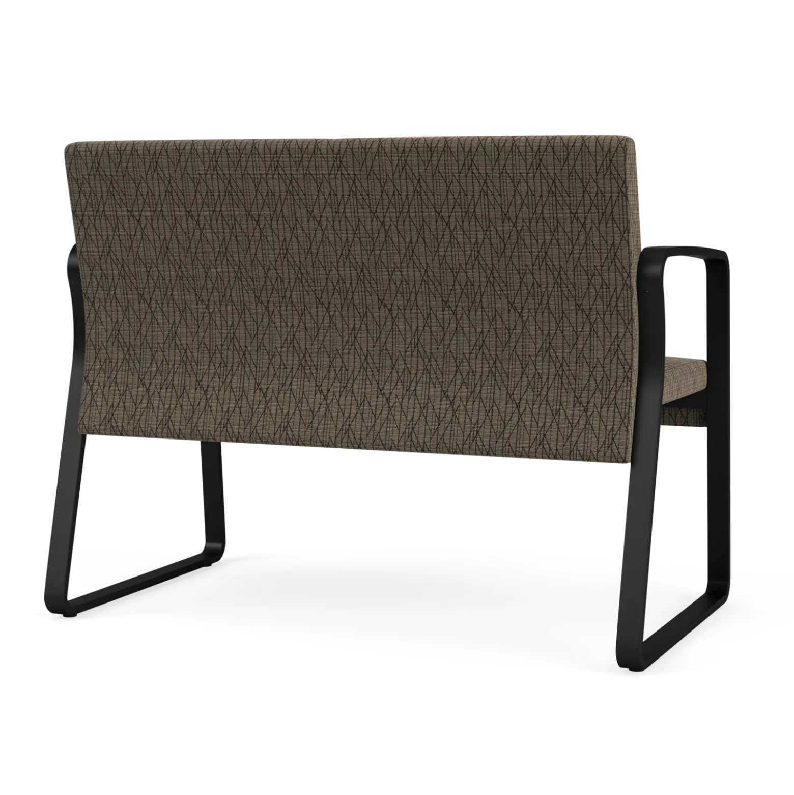 Waterfall Loveseat in Designer Fabric, Sled Base