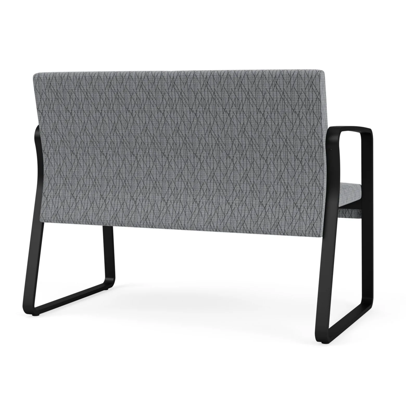 Waterfall Loveseat in Designer Fabric, Sled Base