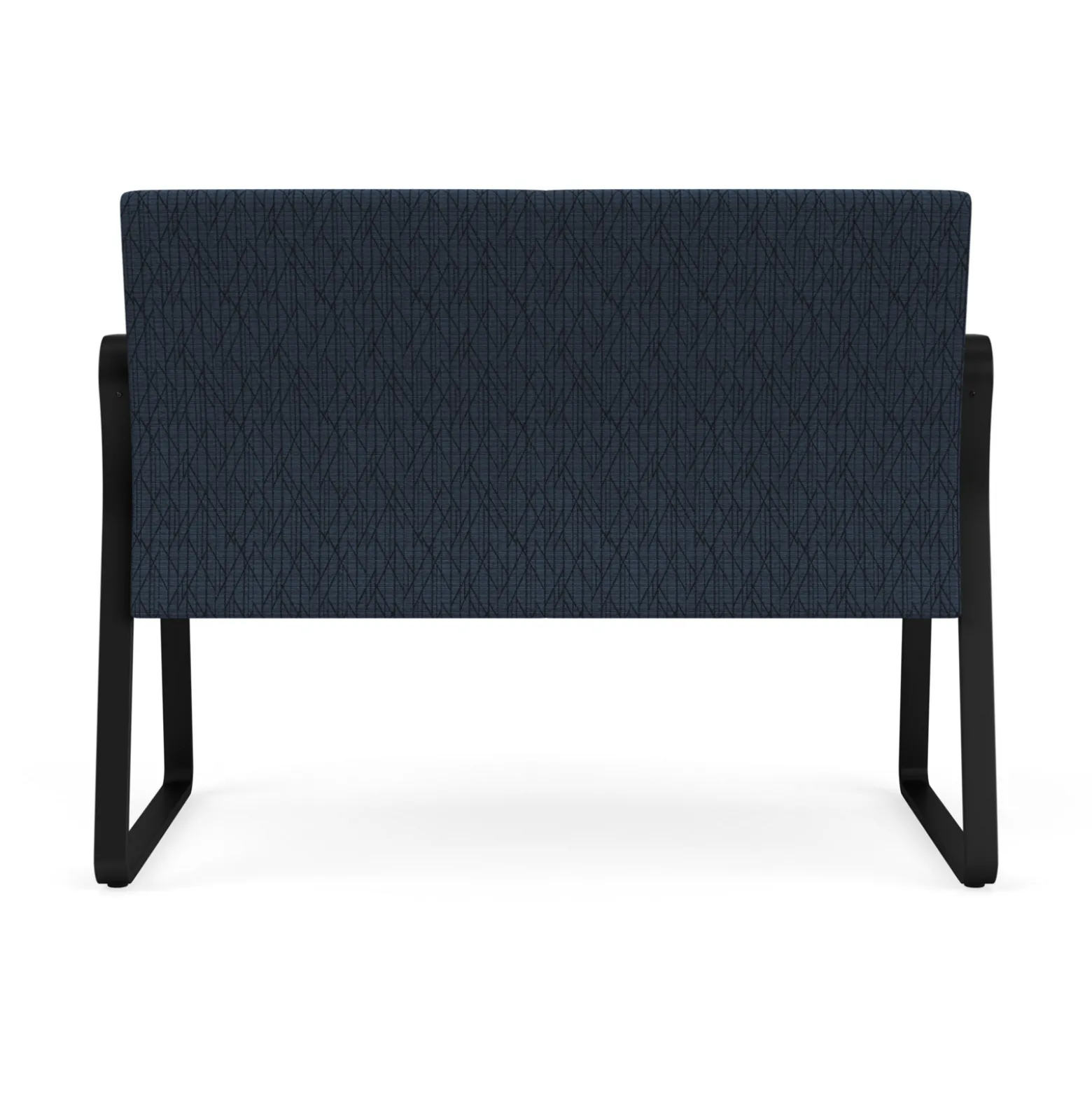 Waterfall Loveseat in Designer Fabric, Sled Base