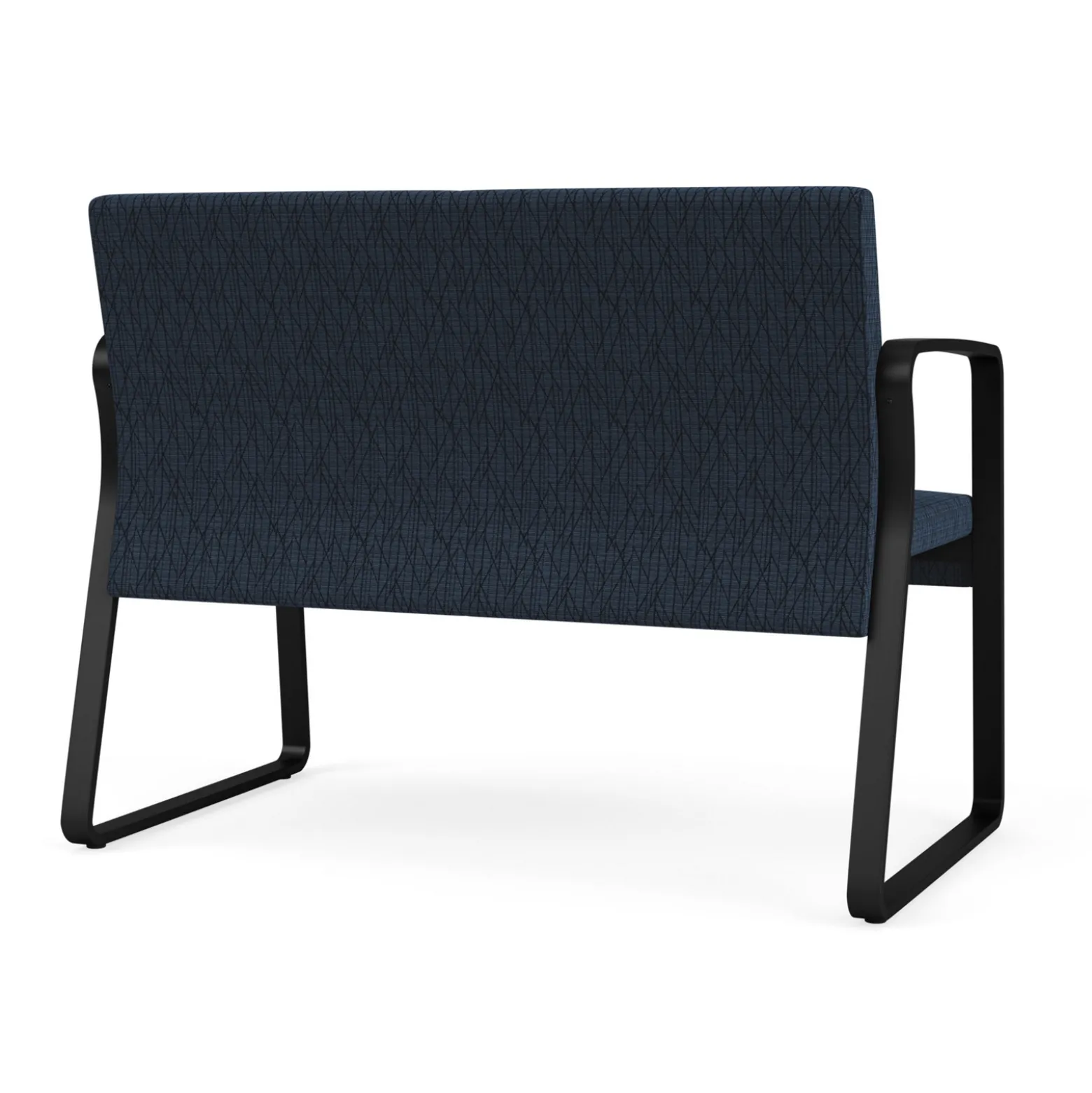Waterfall Loveseat in Designer Fabric, Sled Base