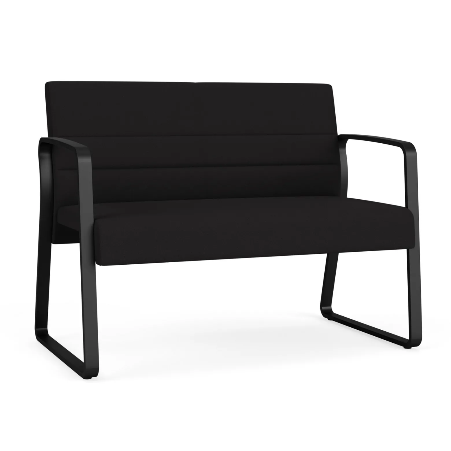 Waterfall Loveseat in Standard Fabric, Sled Base