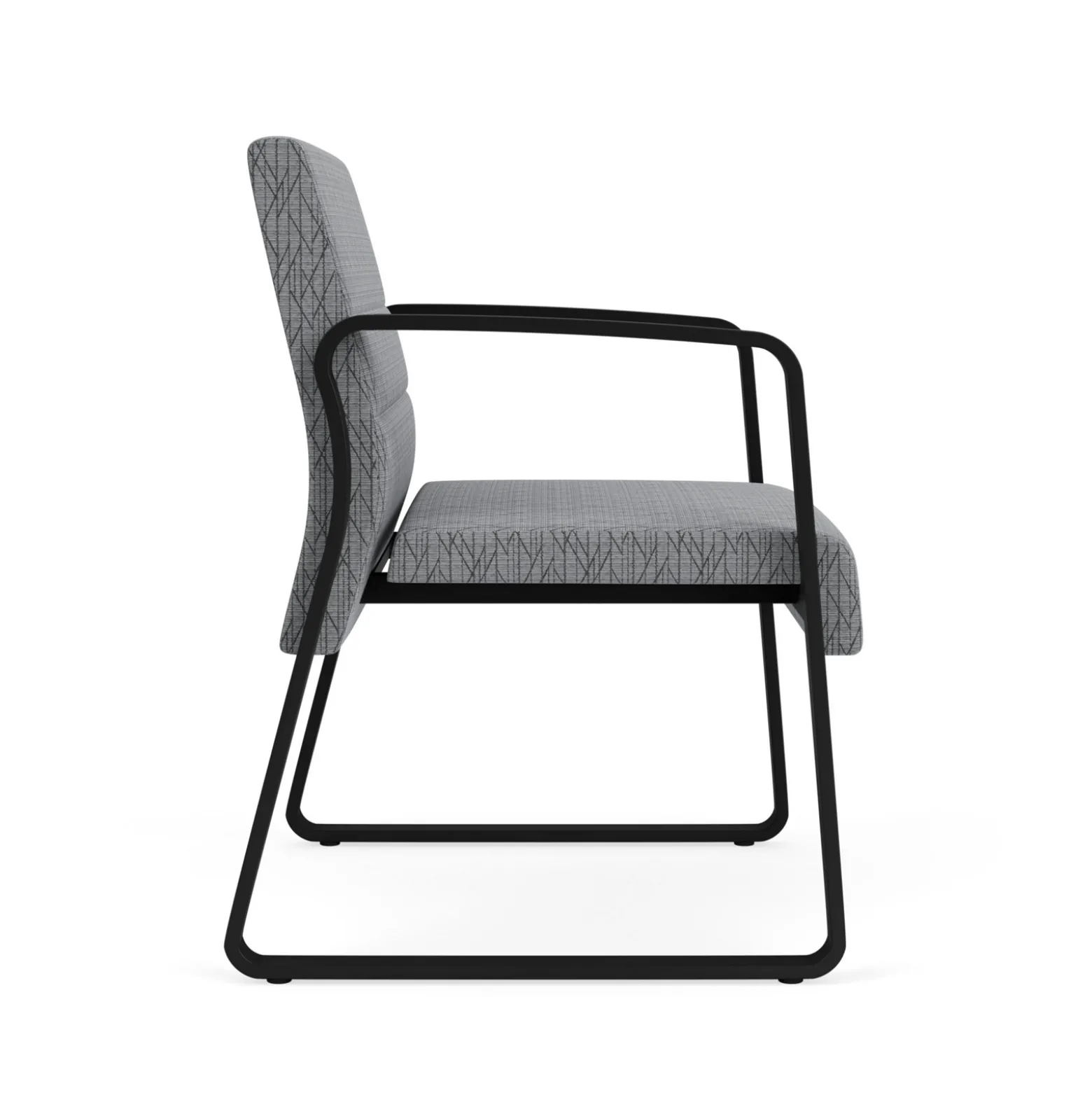 Waterfall Oversize Guest Chair in Designer Upholstery, Sled Base