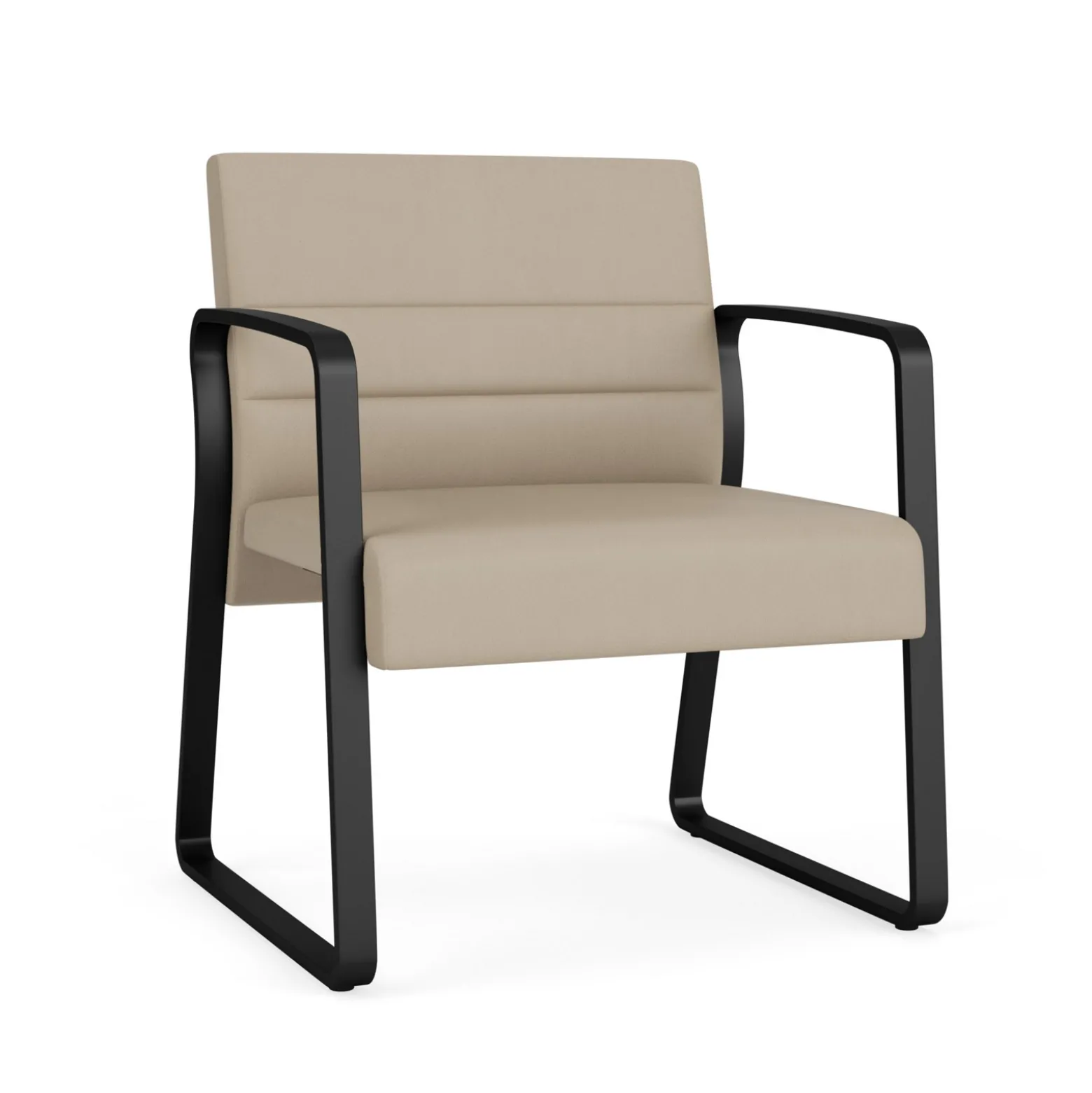 Waterfall Oversize Guest Chair in Designer Upholstery, Sled Base
