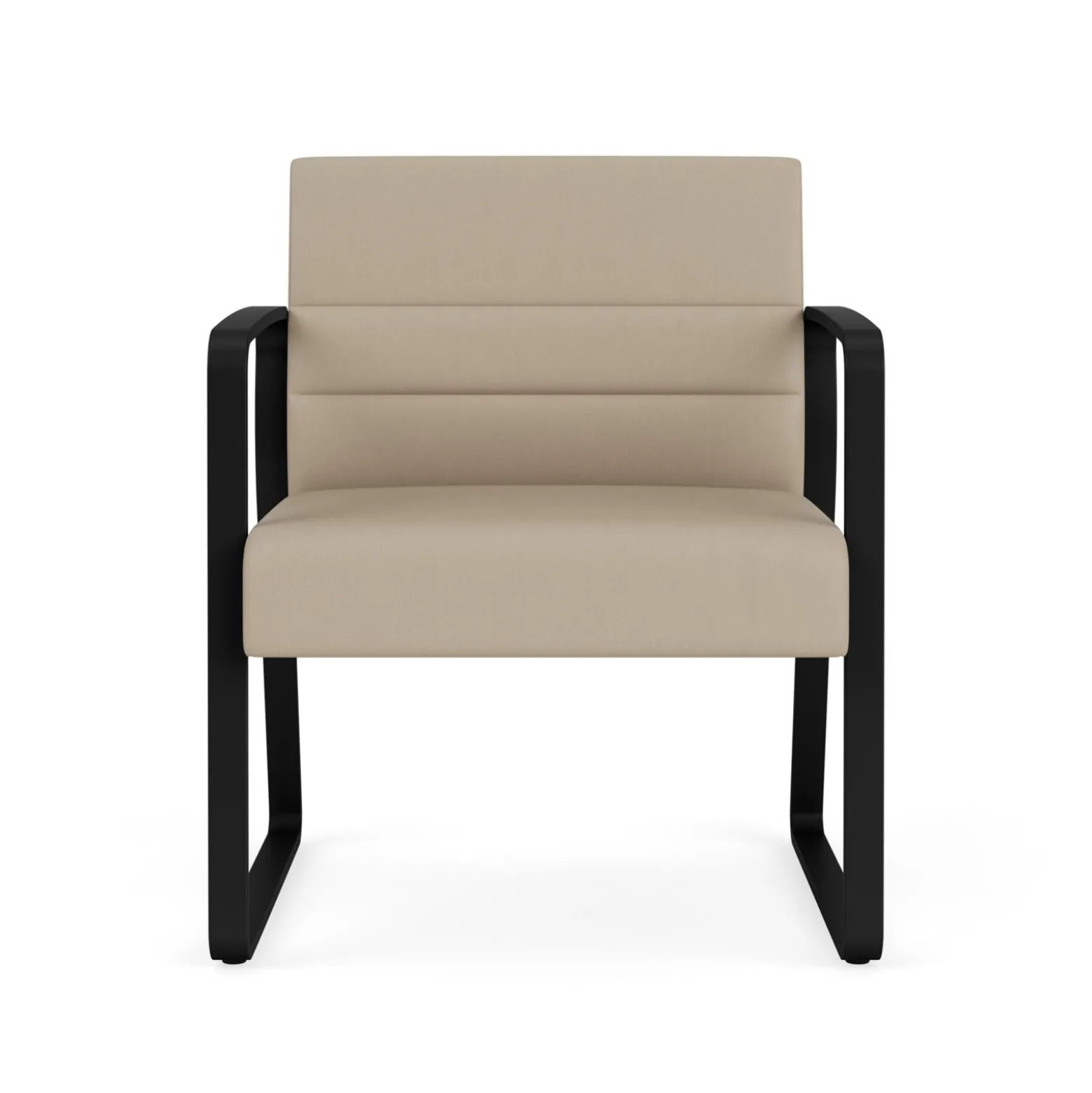 Waterfall Oversize Guest Chair in Designer Upholstery, Sled Base