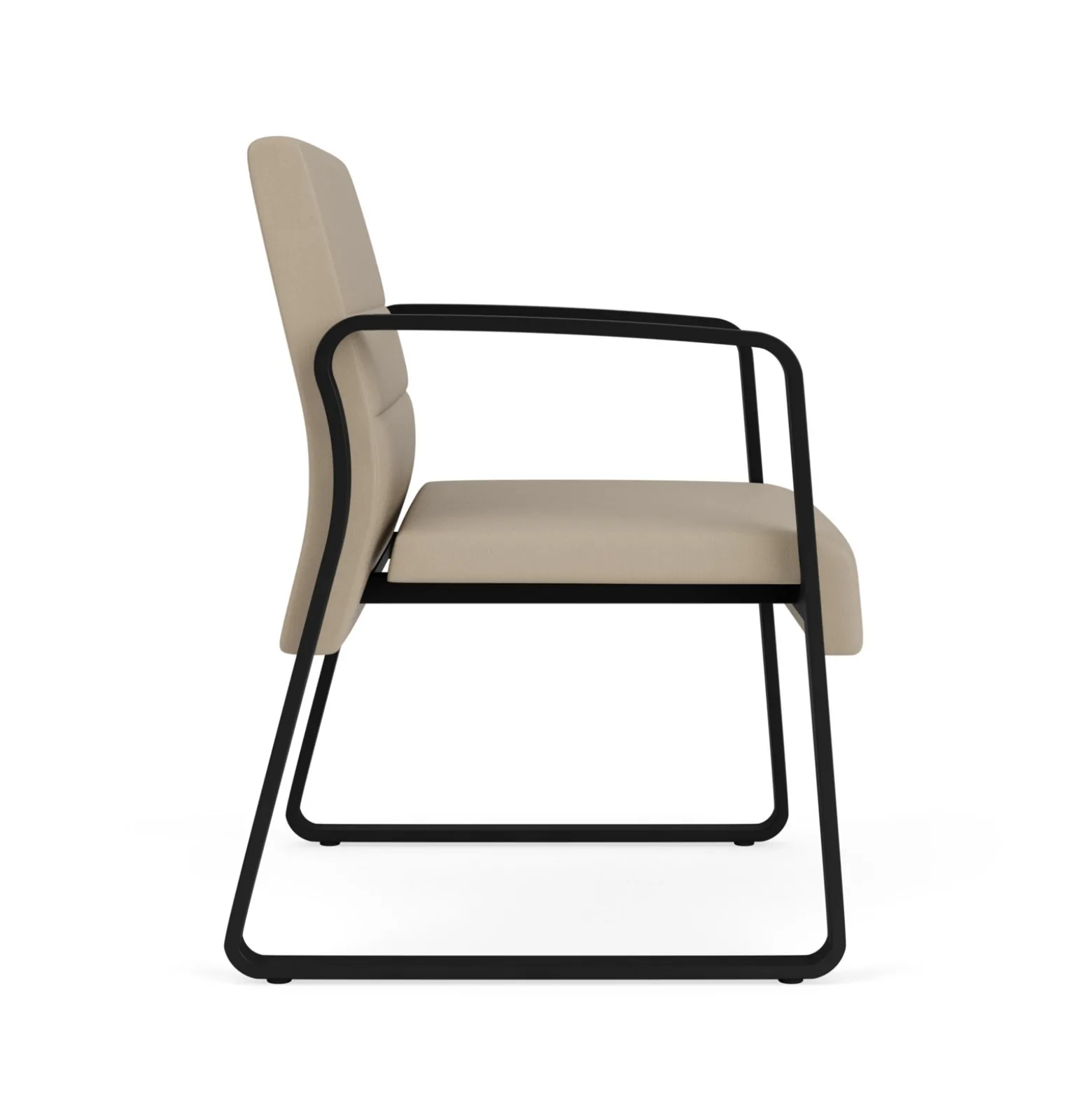 Waterfall Oversize Guest Chair in Designer Upholstery, Sled Base