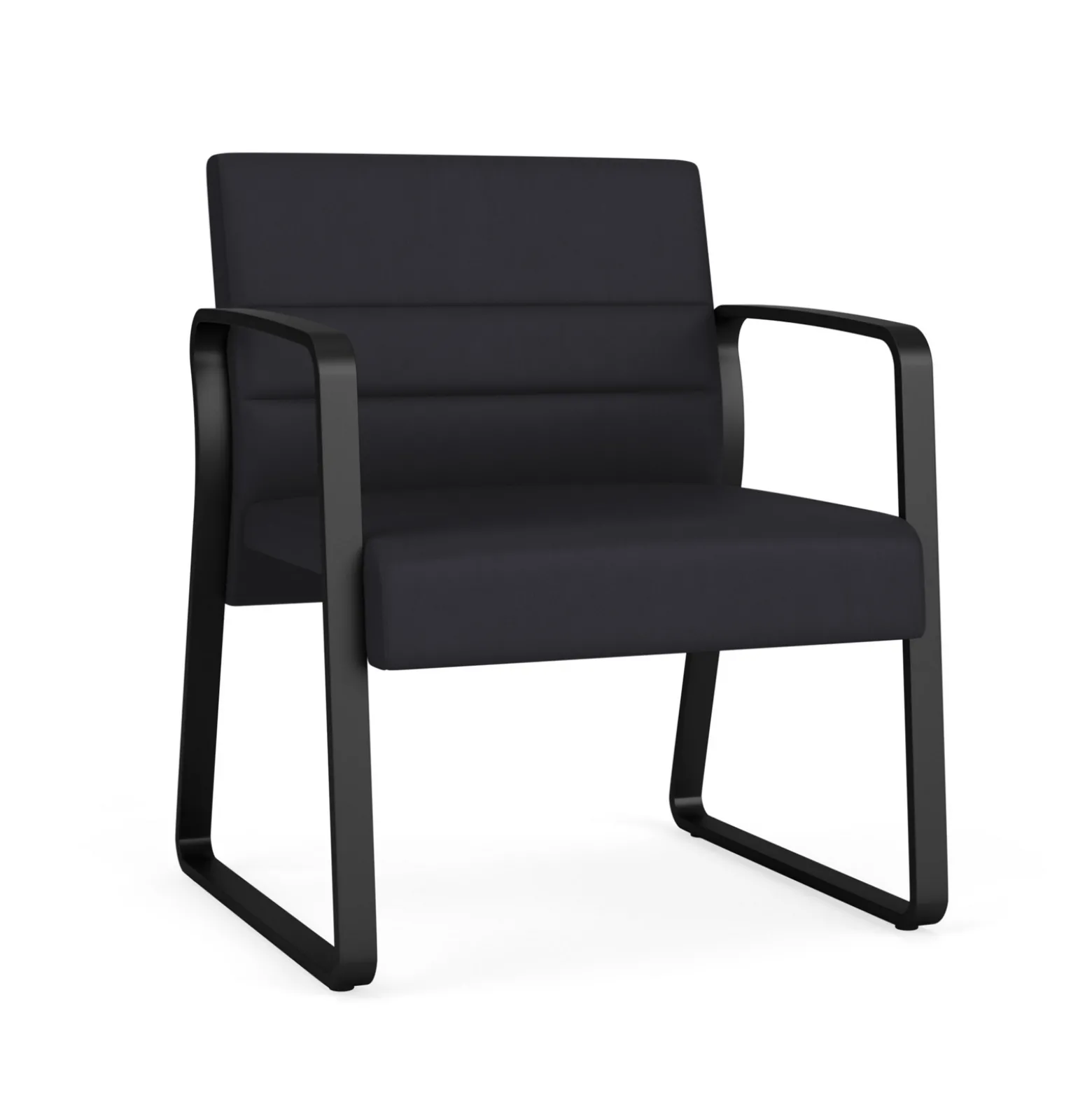 Waterfall Oversize Guest Chair in Designer Upholstery, Sled Base