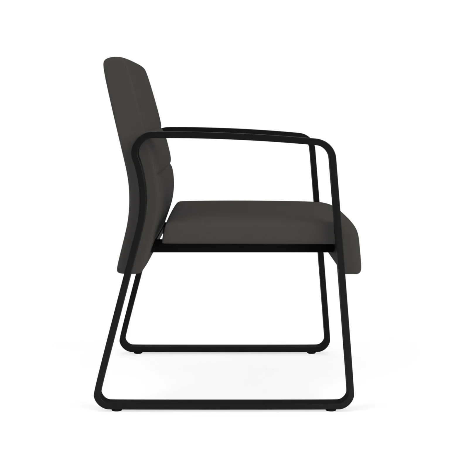 Waterfall Oversize Guest Chair in Designer Upholstery, Sled Base