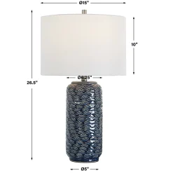 Wave Blue Ceramic Table Lamp