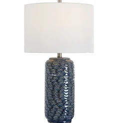 Wave Blue Ceramic Table Lamp