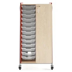 Whiffle Double Rolling Storage Cart with Bins & Door - 60”H
