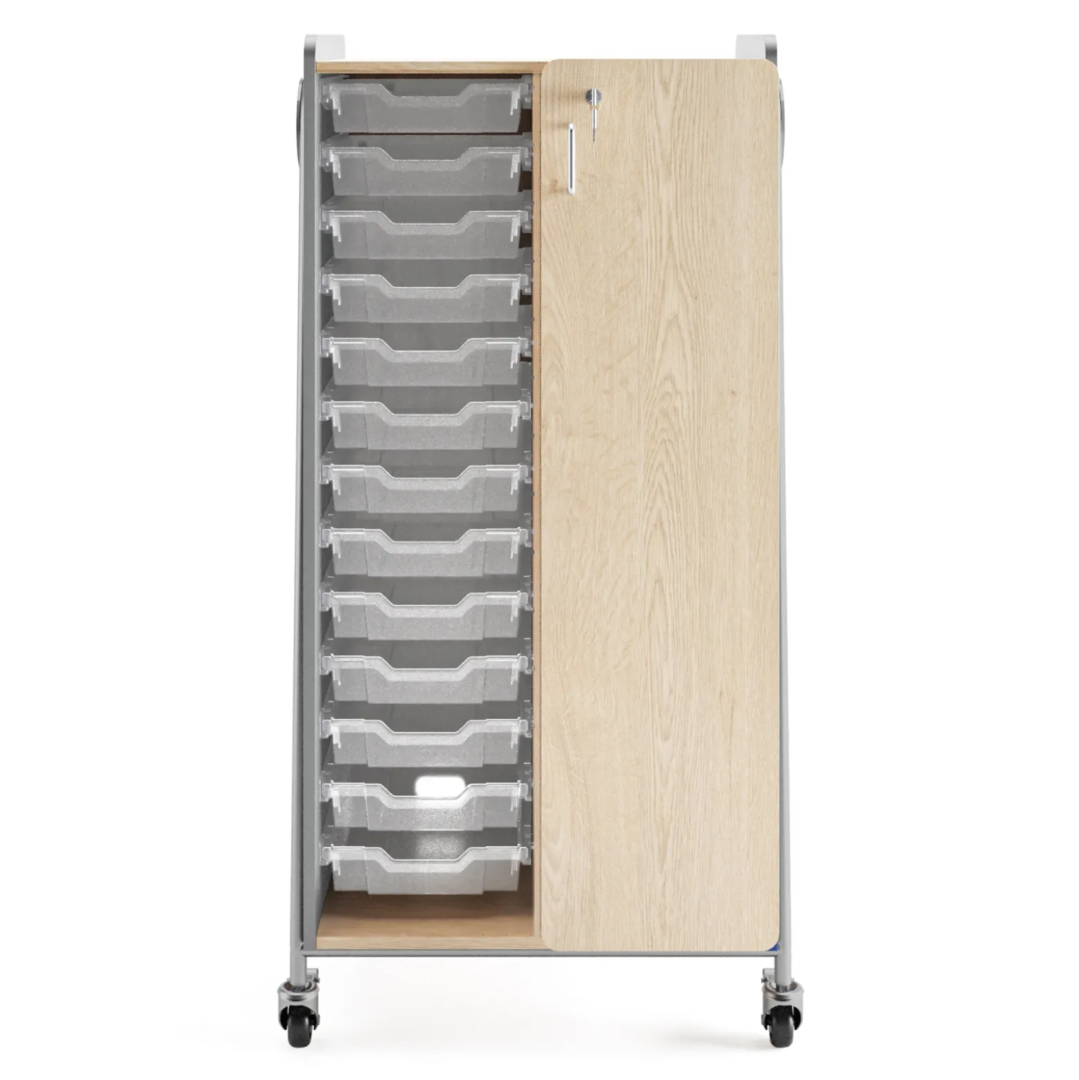 Whiffle Double Rolling Storage Cart with Bins & Door - 60”H