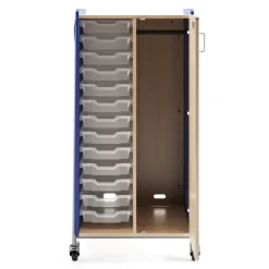 Whiffle Double Rolling Storage Cart with Bins & Door - 60”H