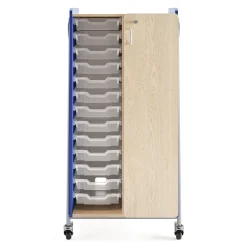Whiffle Double Rolling Storage Cart with Bins & Door - 60”H