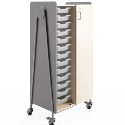 Whiffle Double Rolling Storage Cart with Bins & Door - 60”H