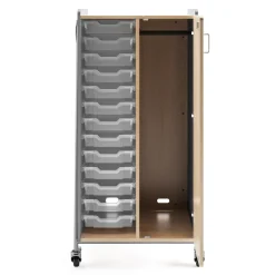 Whiffle Double Rolling Storage Cart with Bins & Door - 60”H
