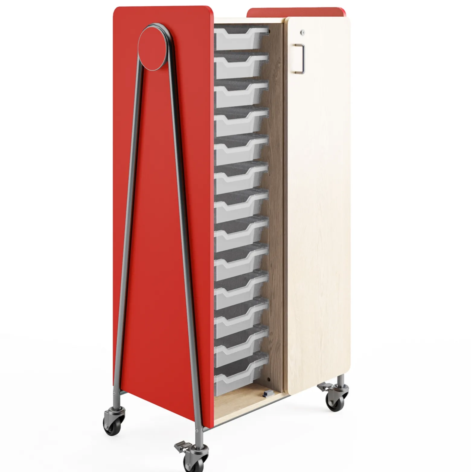 Whiffle Double Rolling Storage Cart with Bins & Door - 60”H