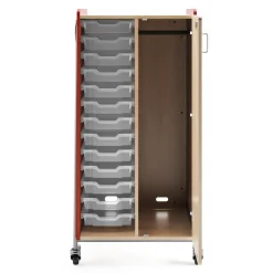 Whiffle Double Rolling Storage Cart with Bins & Door - 60”H