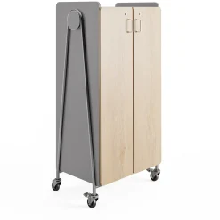 Whiffle Rolling Storage Cart with Hanging Storage & Shelves - 60”H
