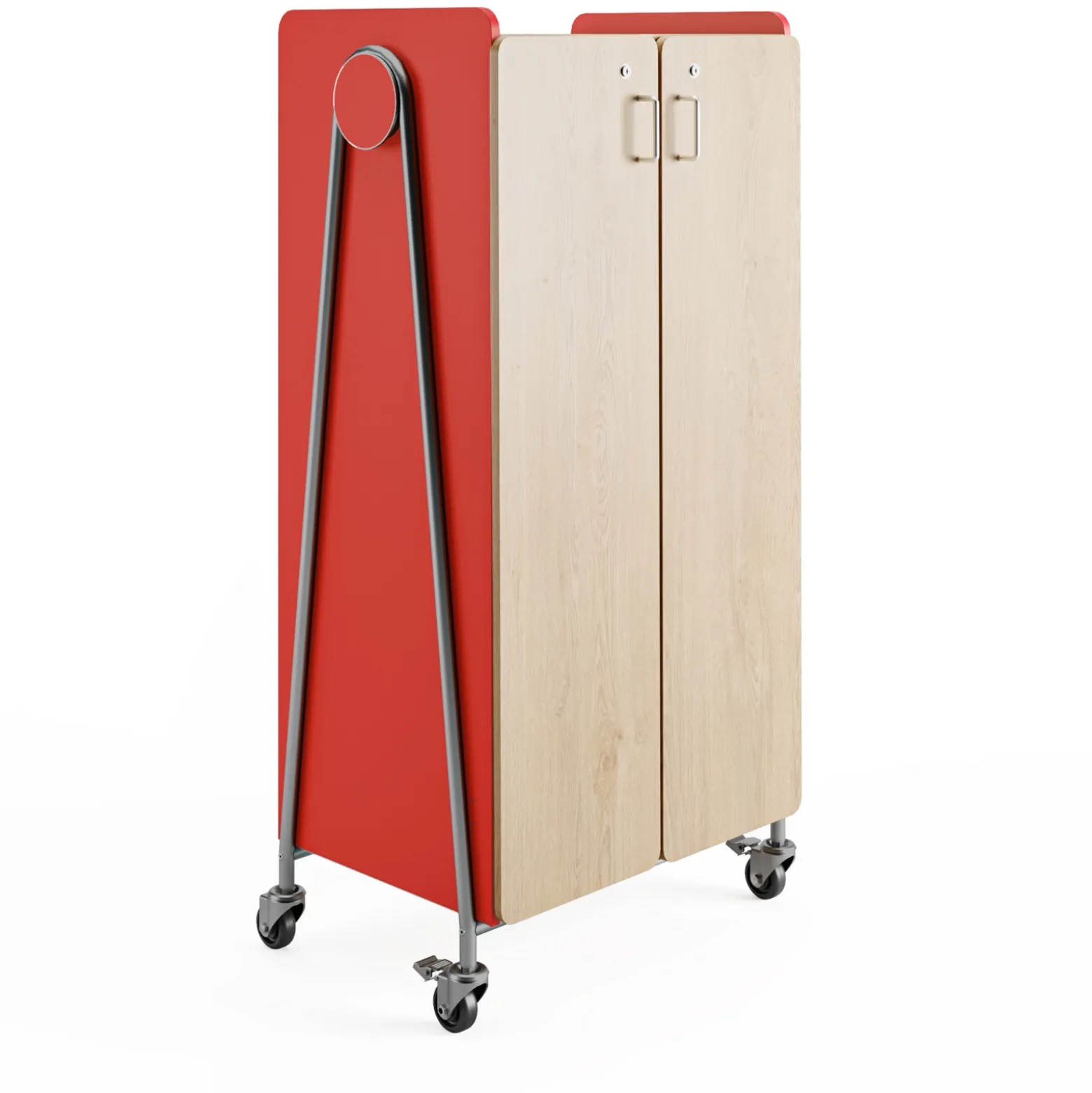 Whiffle Rolling Storage Cart with Hanging Storage & Shelves - 60”H