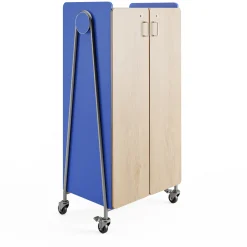 Whiffle Rolling Storage Cart with Hanging Storage & Shelves - 60”H