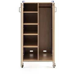 Whiffle Rolling Storage Cart with Hanging Storage & Shelves - 60”H