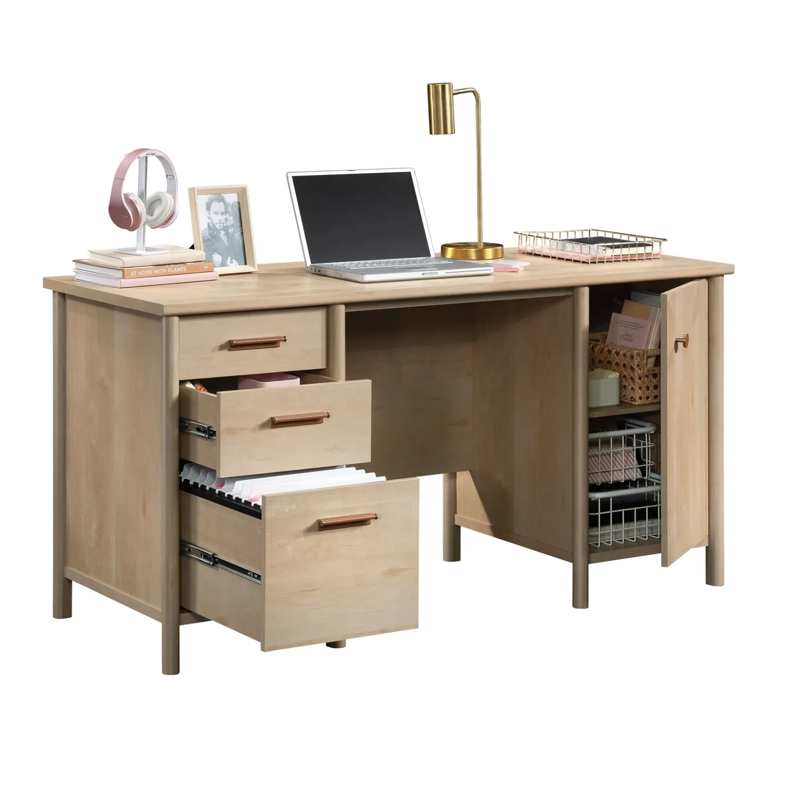 Whitaker Point Writing Desk with Storage - 59"W x 23.5"D