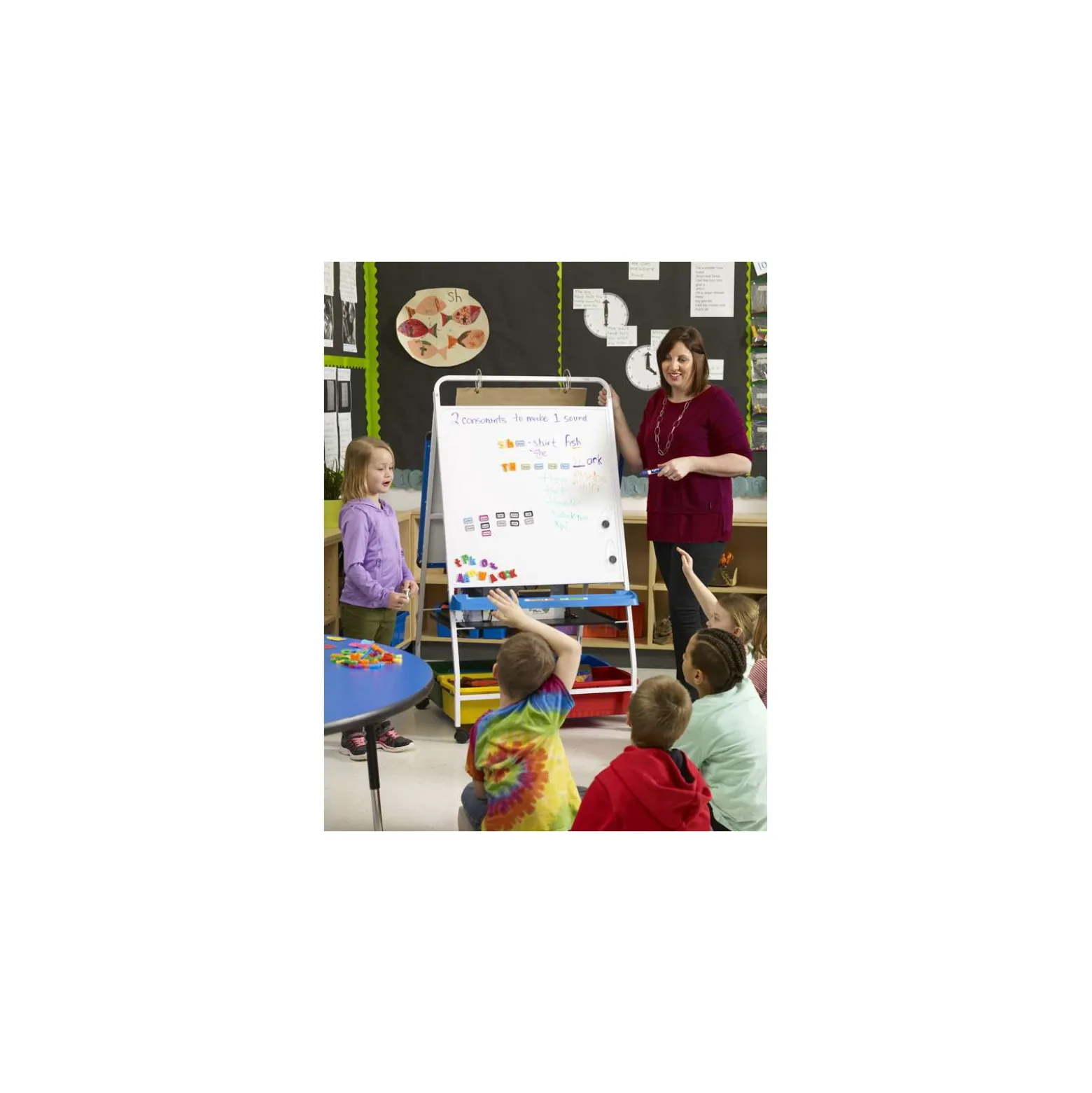 White Board Reading and Writing Center - 33.5"W x 56.5"H