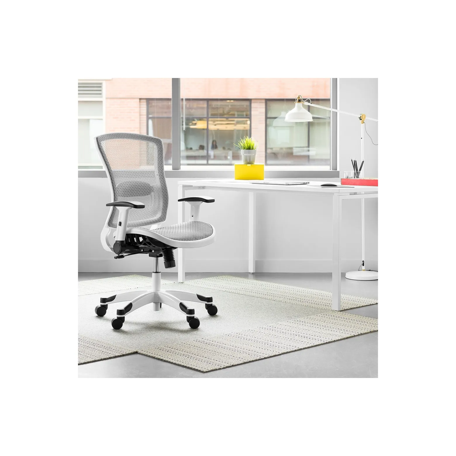 White Frame Mesh Ergonomic Computer Chair