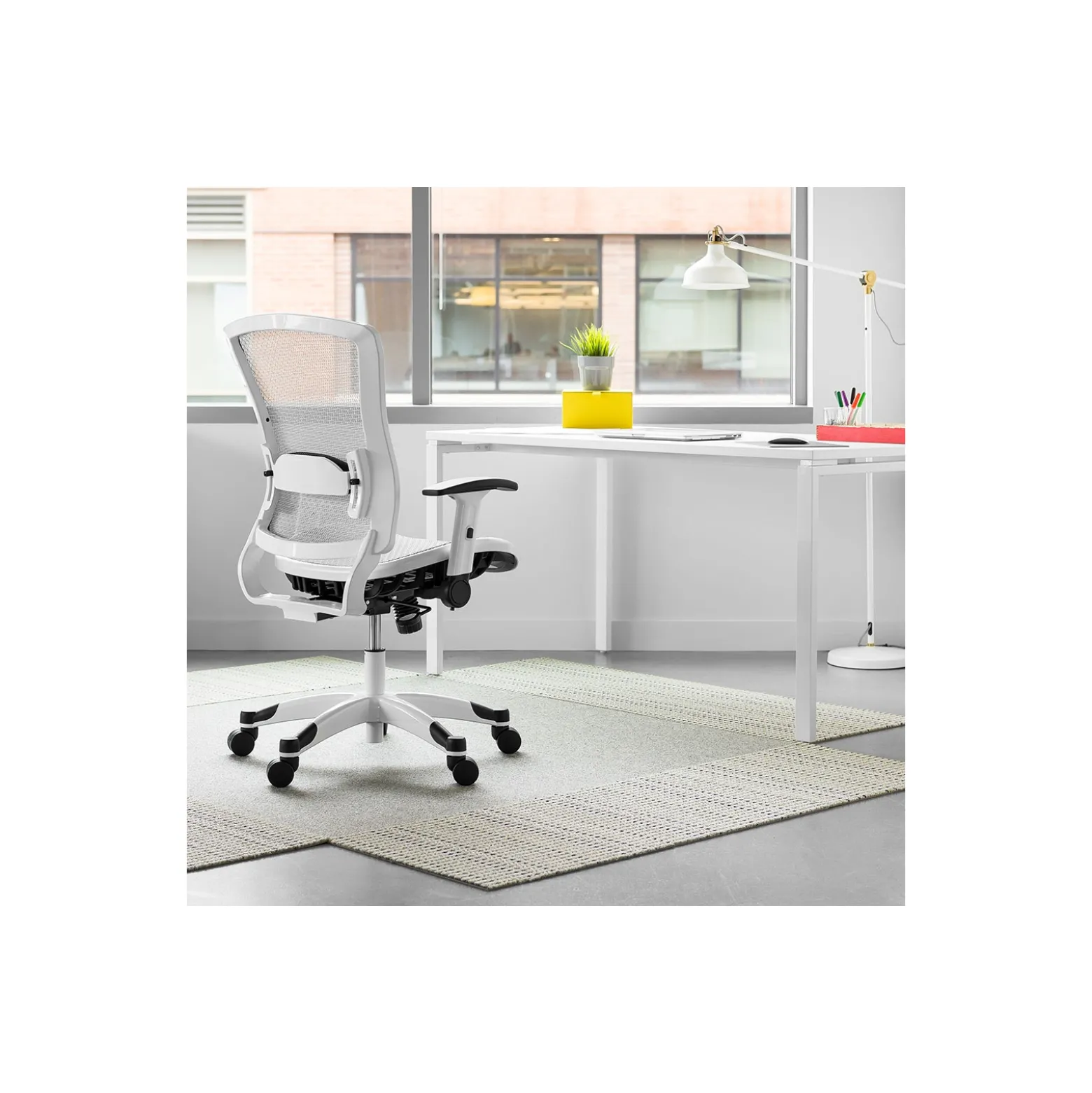 White Frame Mesh Ergonomic Computer Chair