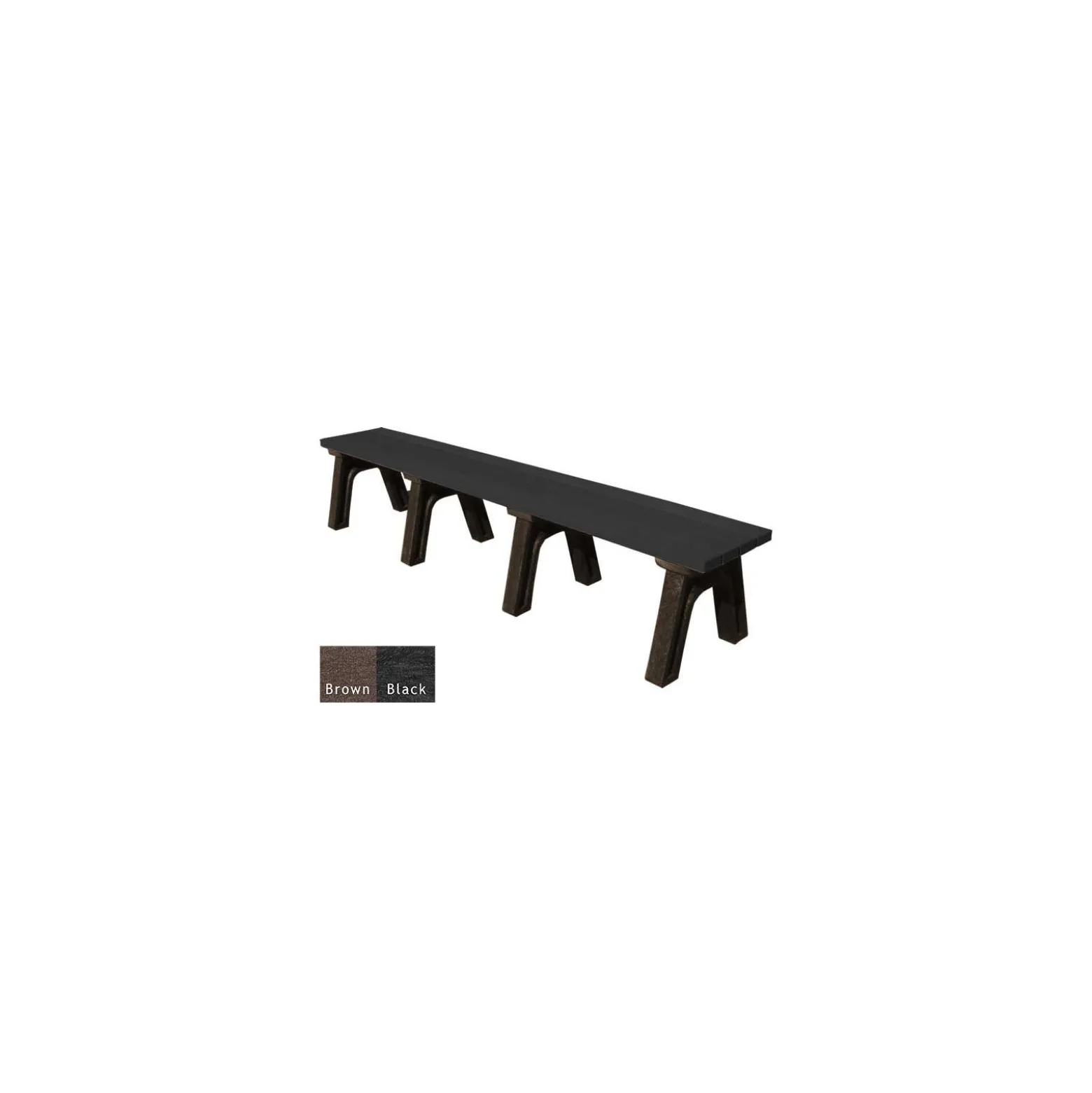 Wide Deluxe Recycled Plastic Flat Bench 8'