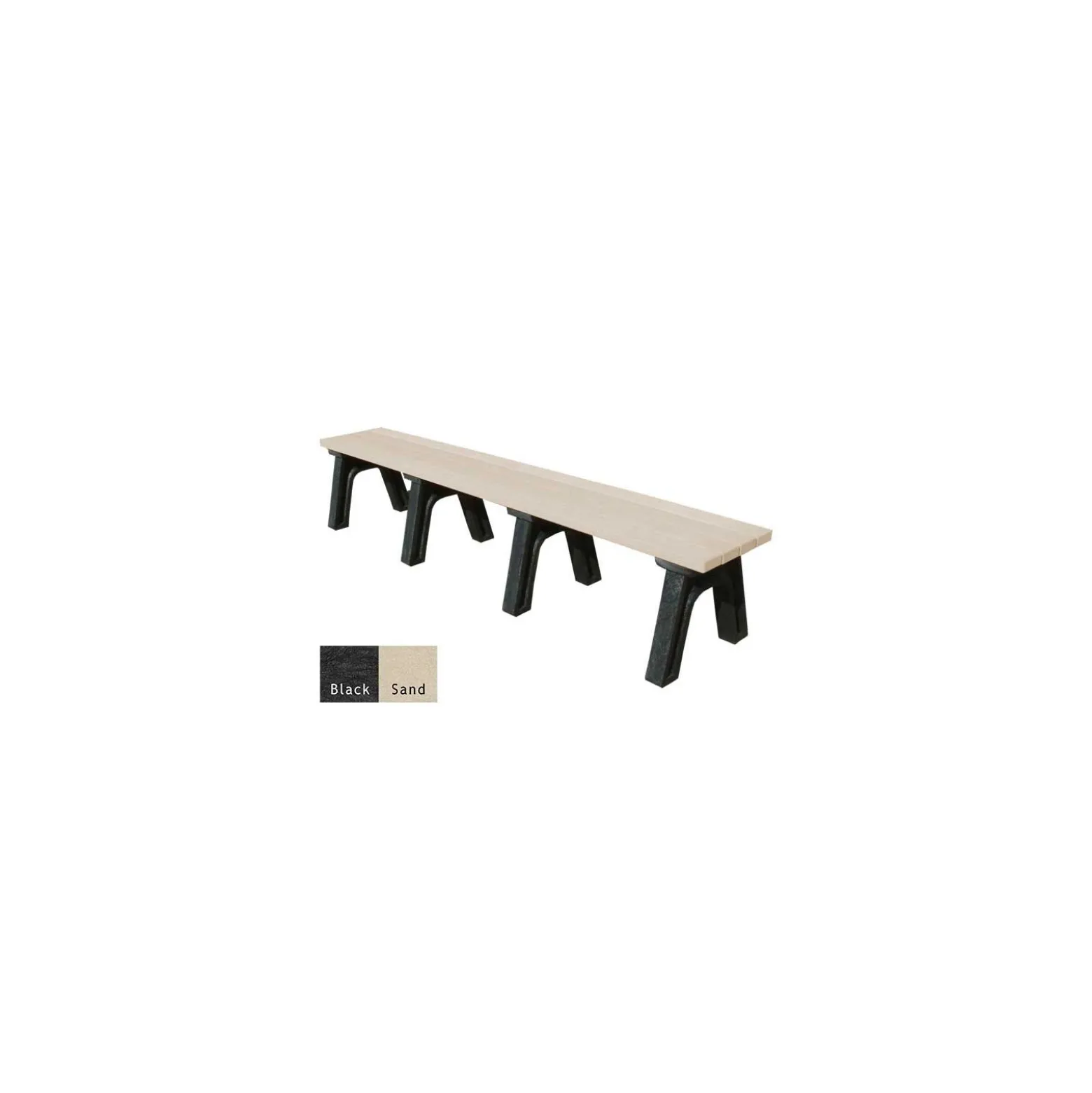 Wide Deluxe Recycled Plastic Flat Bench 8'