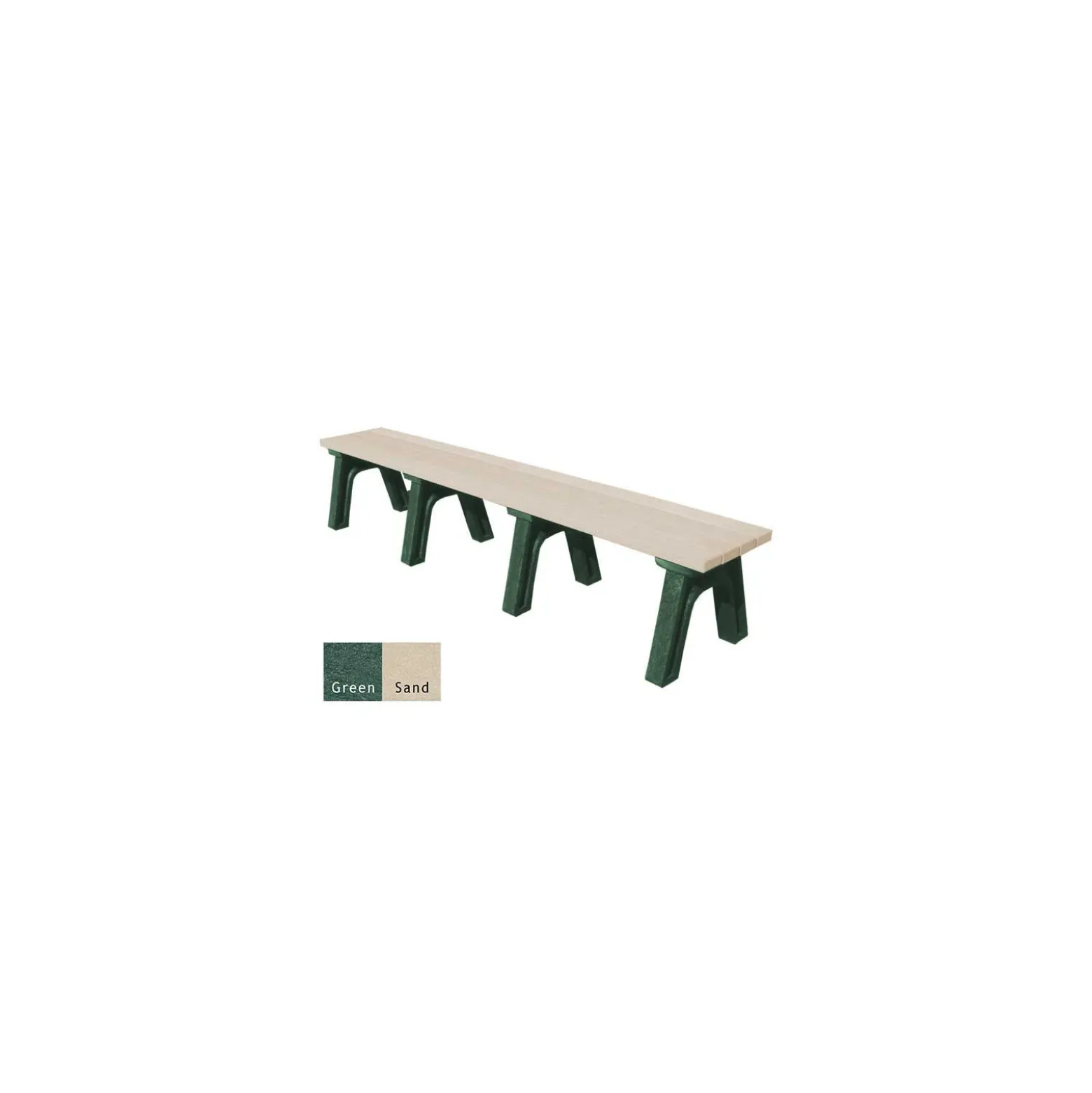 Wide Deluxe Recycled Plastic Flat Bench 8'