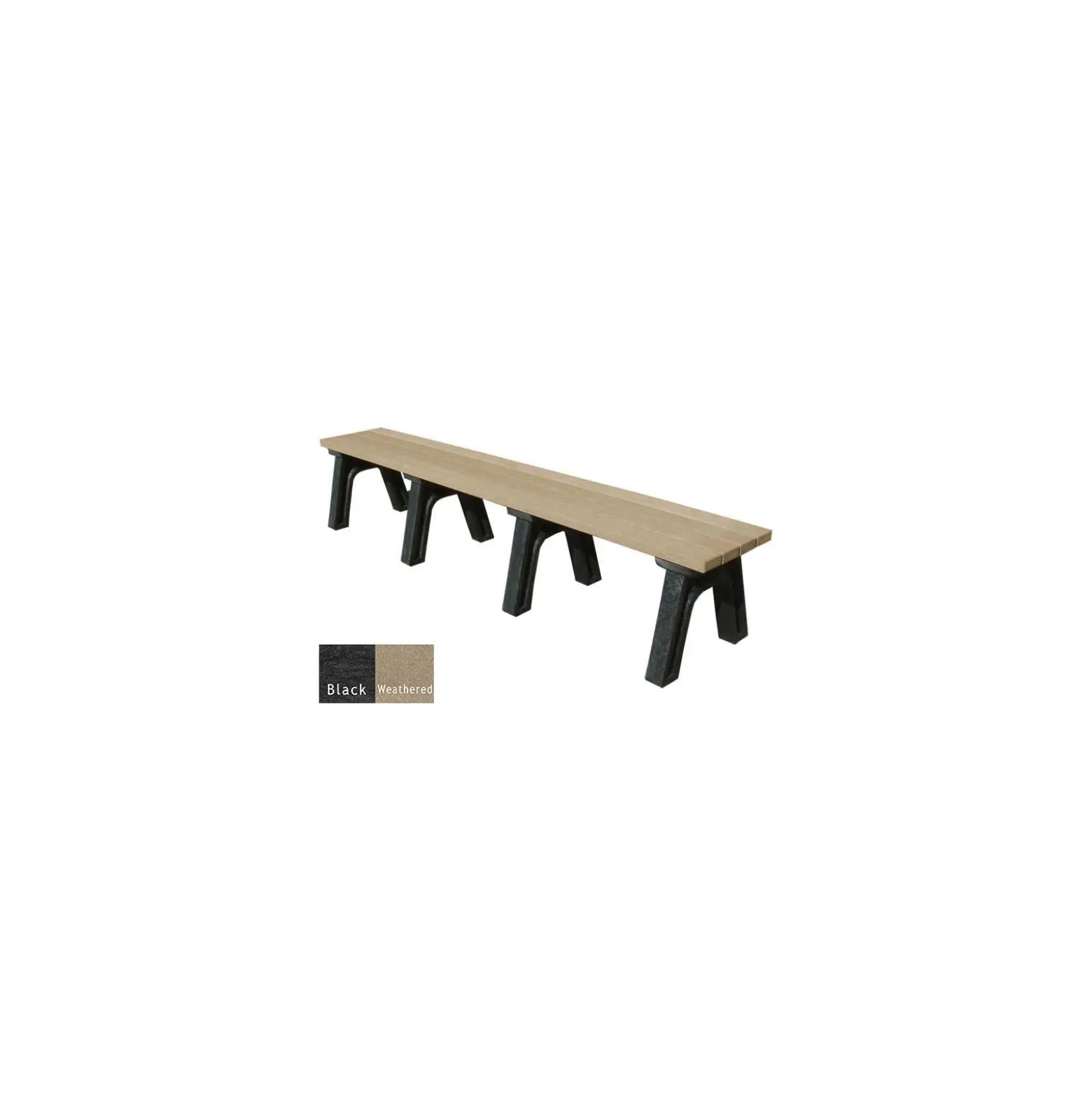 Wide Deluxe Recycled Plastic Flat Bench 8'