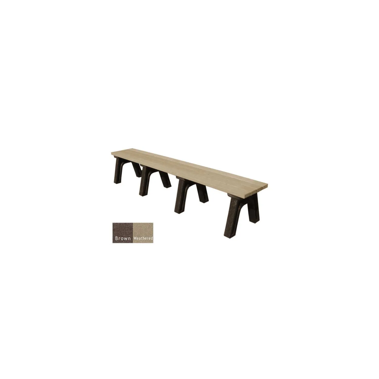 Wide Deluxe Recycled Plastic Flat Bench 8'