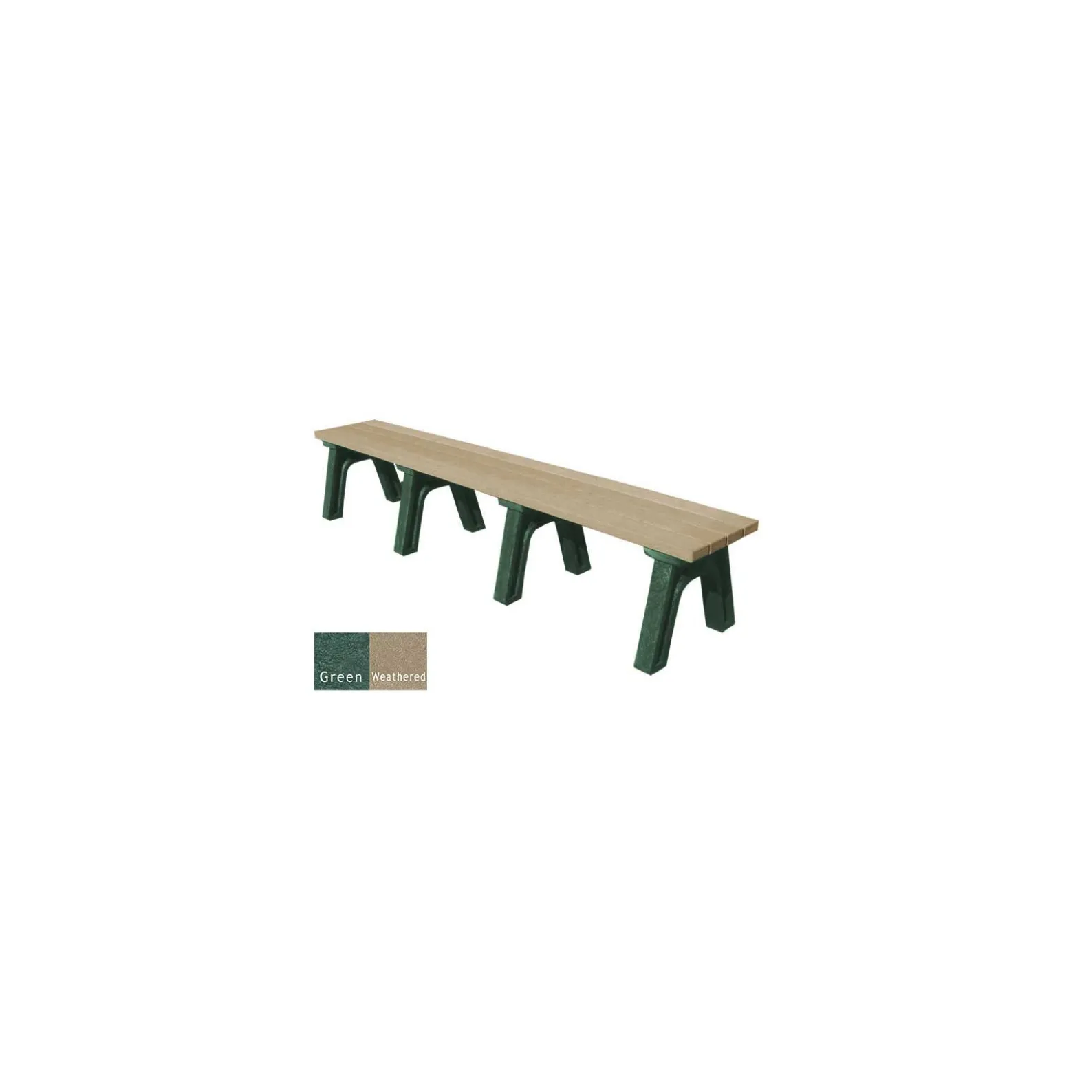Wide Deluxe Recycled Plastic Flat Bench 8'