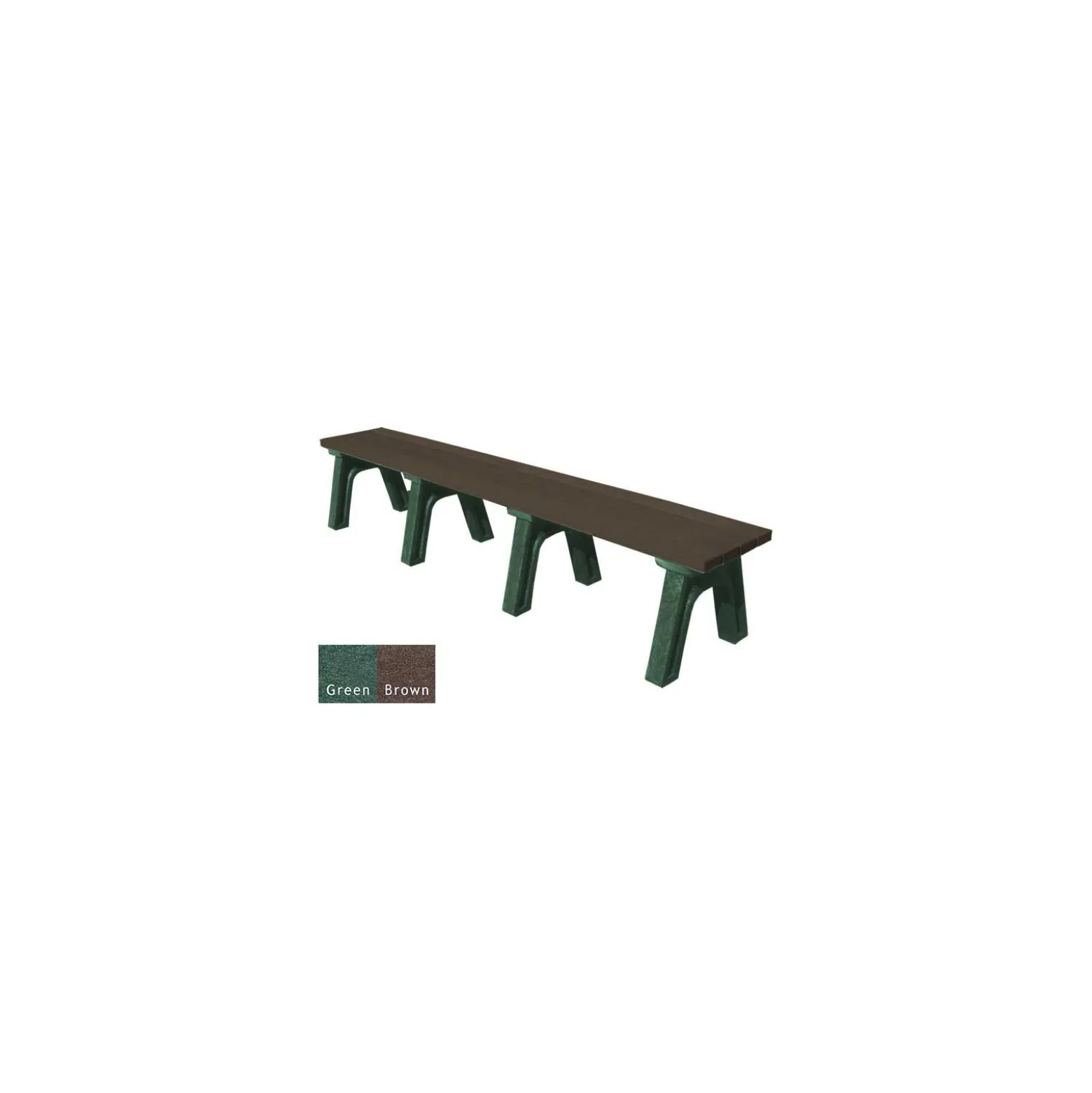 Wide Deluxe Recycled Plastic Flat Bench 8'