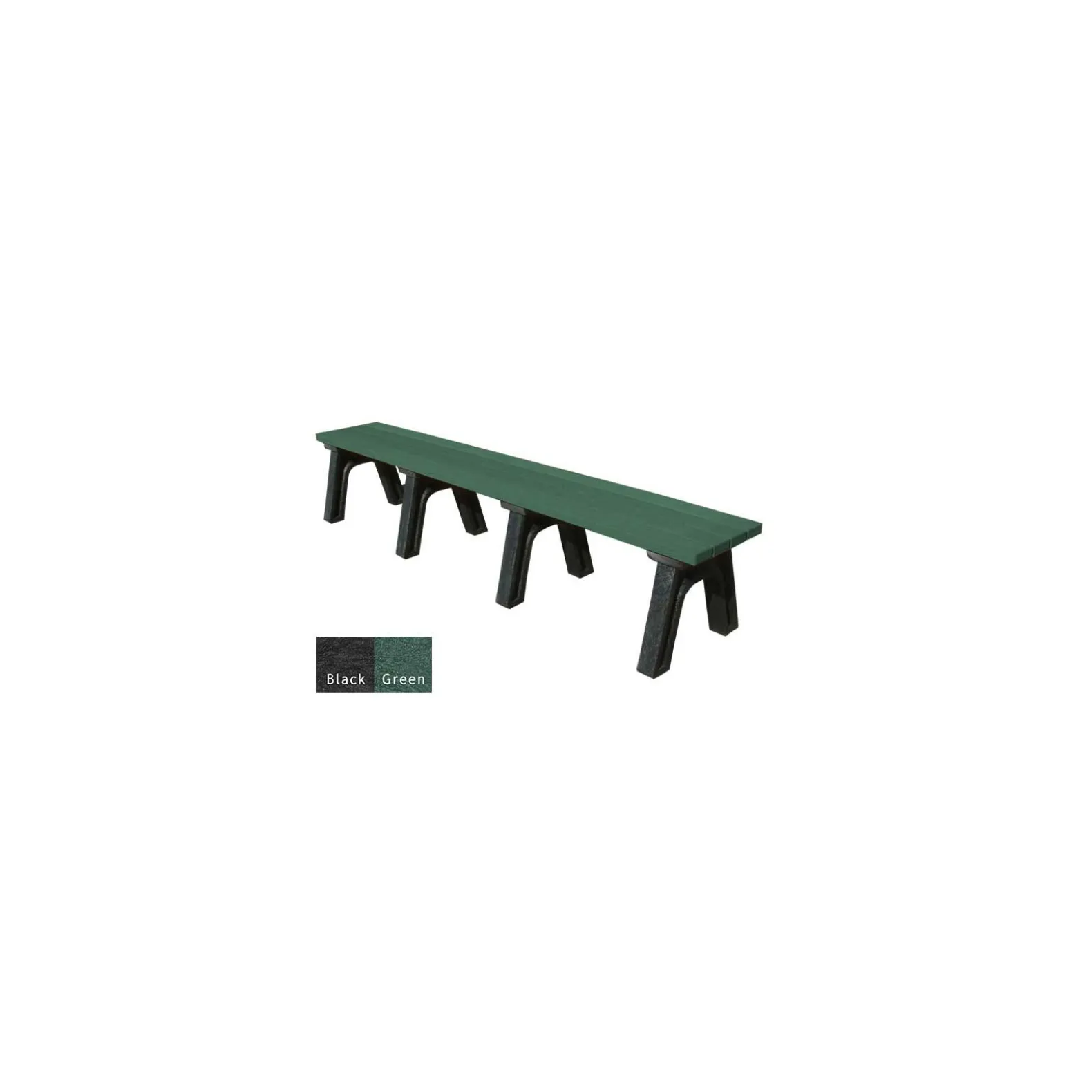 Wide Deluxe Recycled Plastic Flat Bench 8'