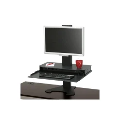 Winston Dual Monitor Adjustable Desktop Riser with keyboard tray
