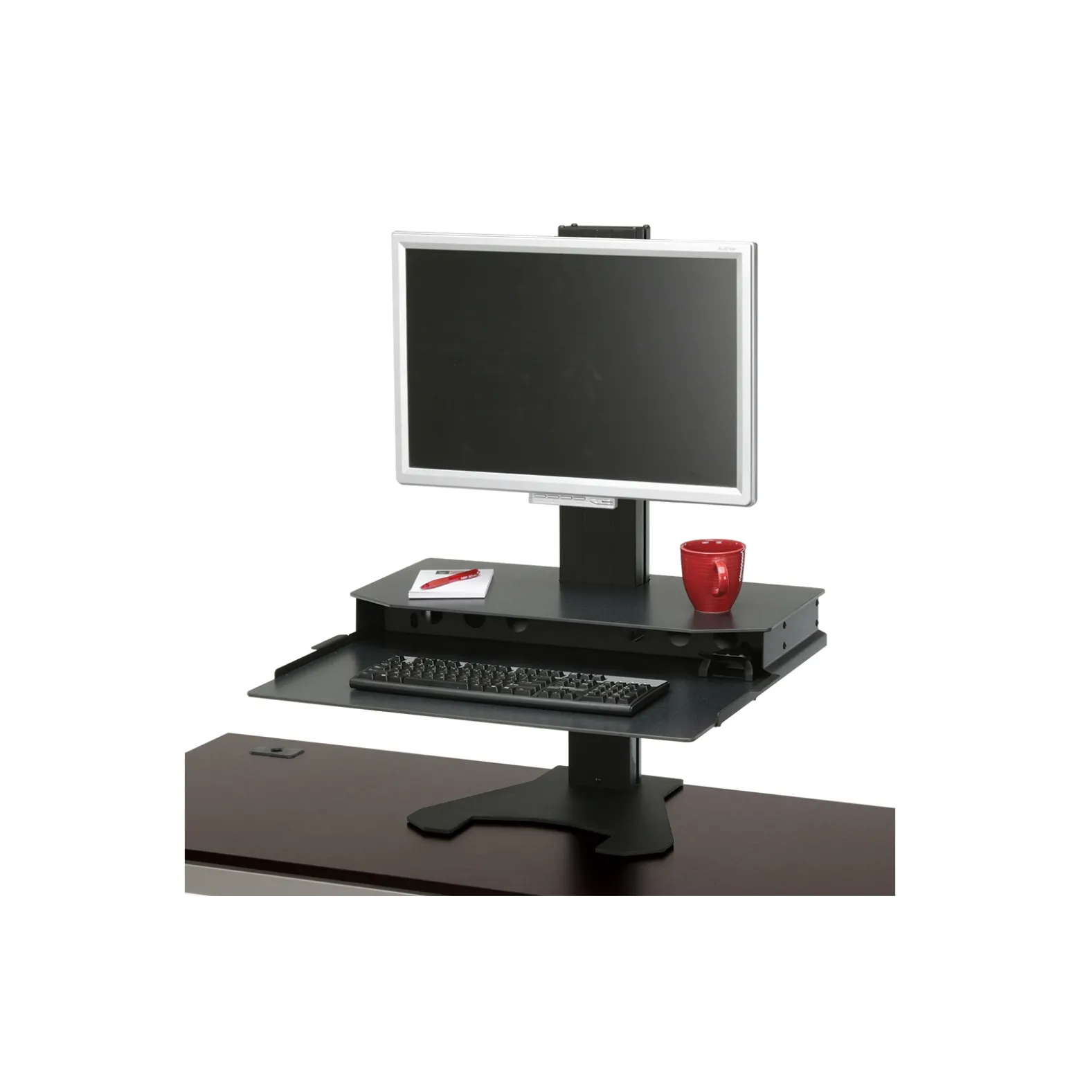 Winston Dual Monitor Adjustable Desktop Riser with keyboard tray