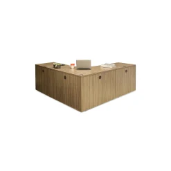 Wood Grain Corner Desk - 77.5"W