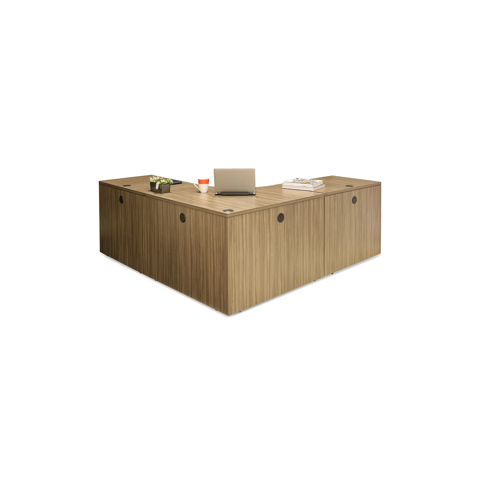 Wood Grain Corner Desk - 77.5"W