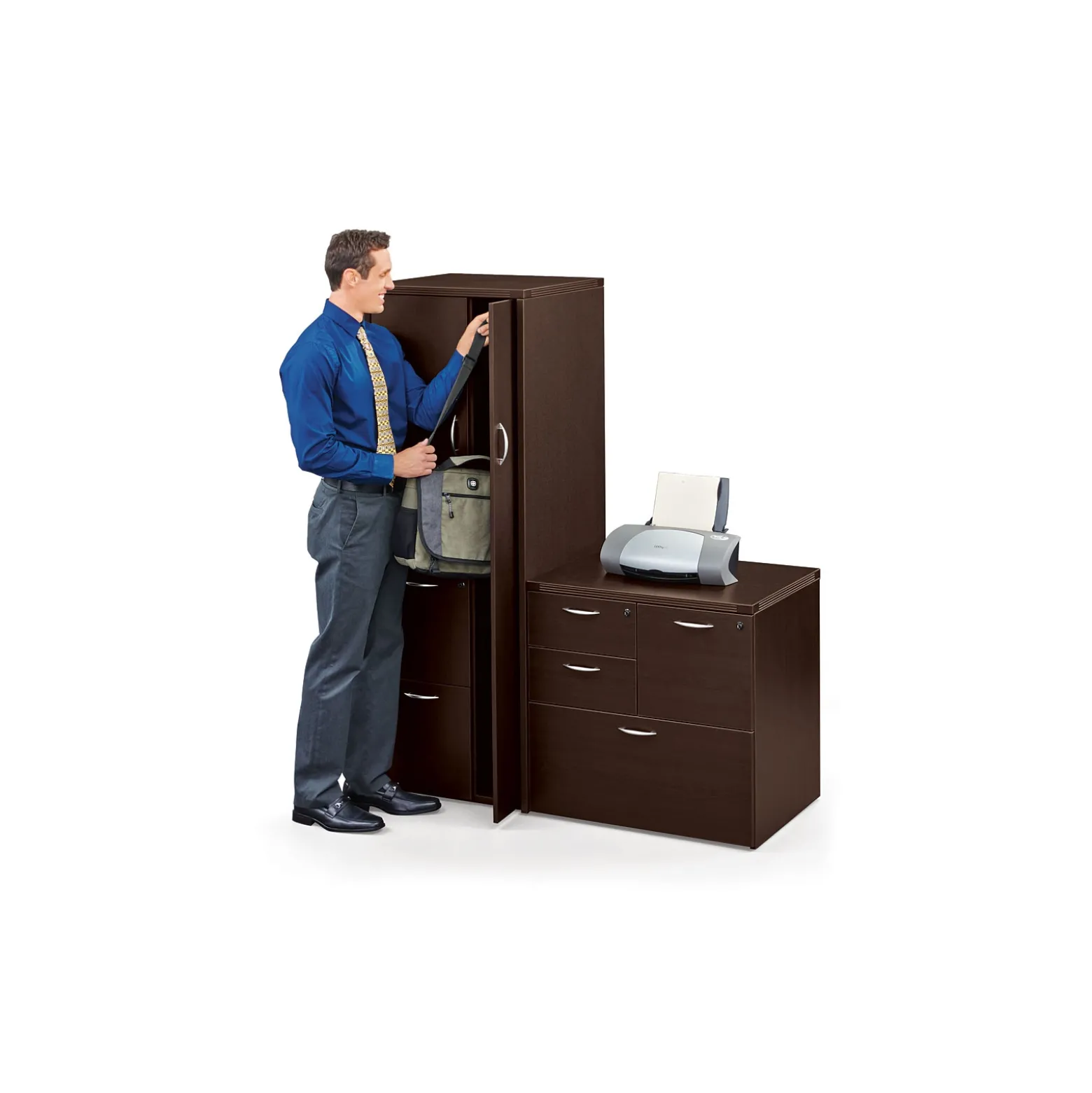 Wood Grain Personal Storage Cabinet
