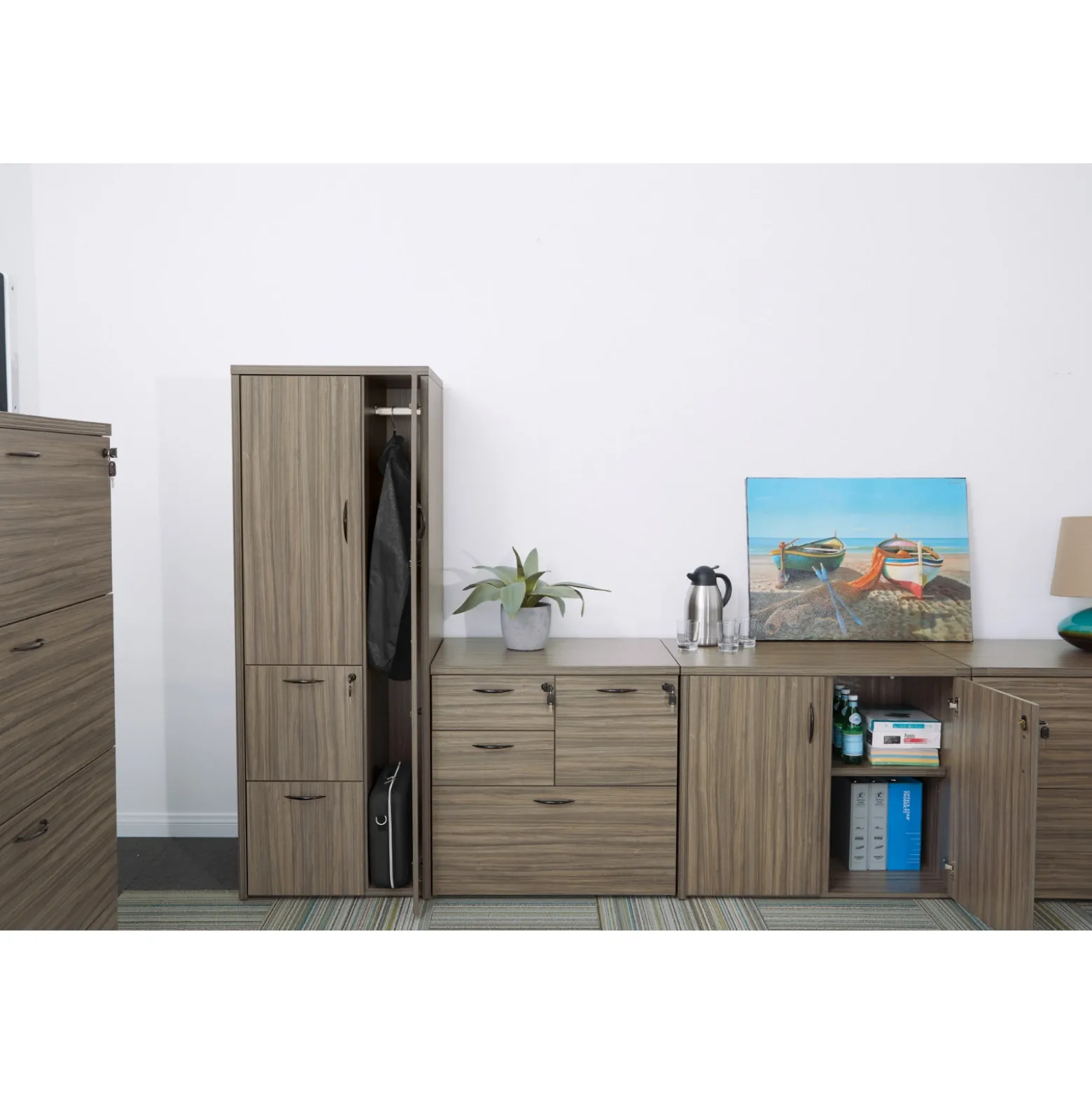 Wood Grain Personal Storage Cabinet