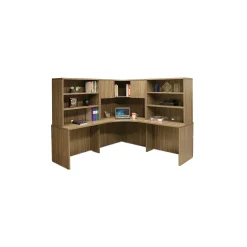 Wood Grain Two Shelf Bookcase Hutch - 35.5"W