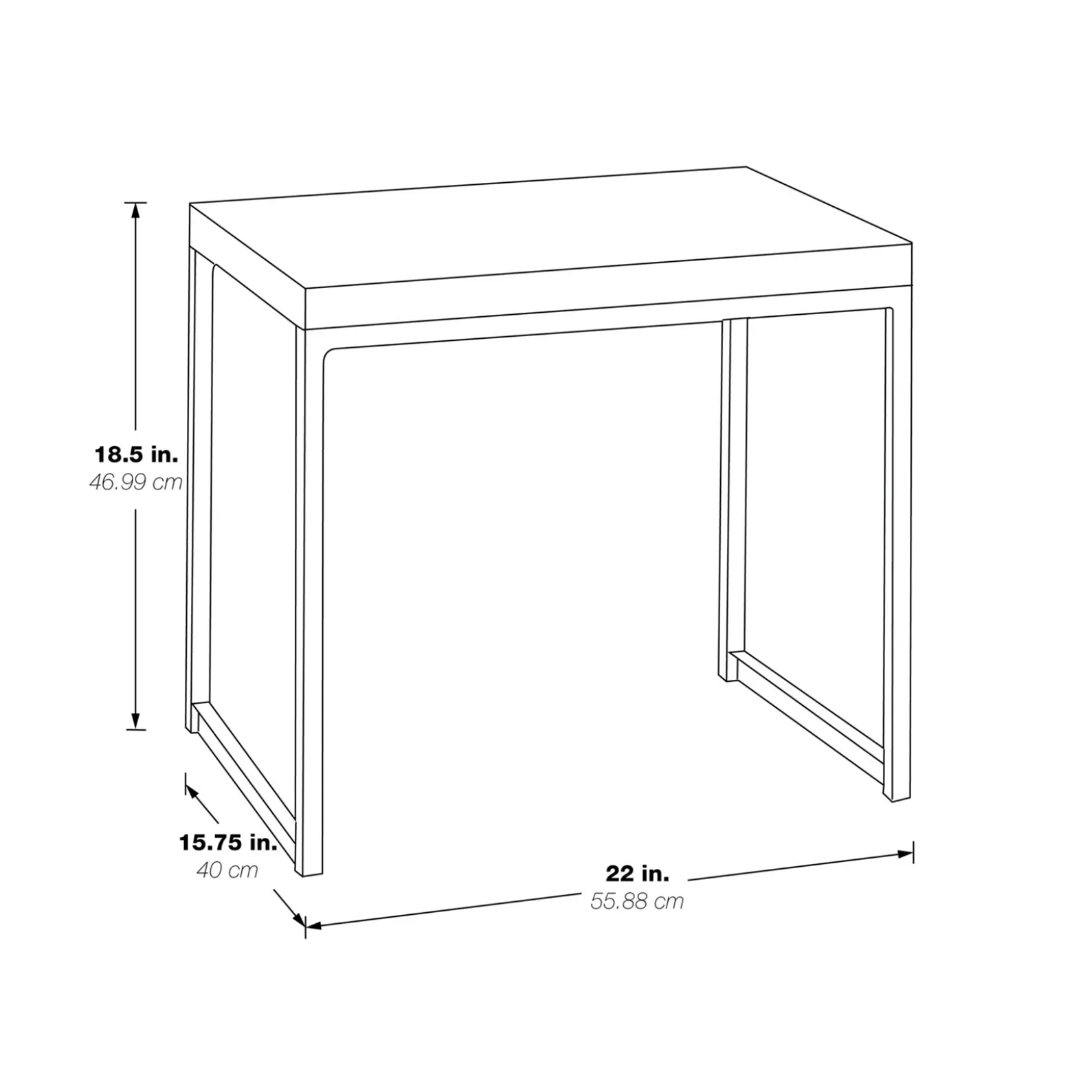 Wood Veneer End Table - 22" x 16"