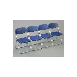 Worksmart FC Series Ventilated Poly Folding Chair - 4 Pack
