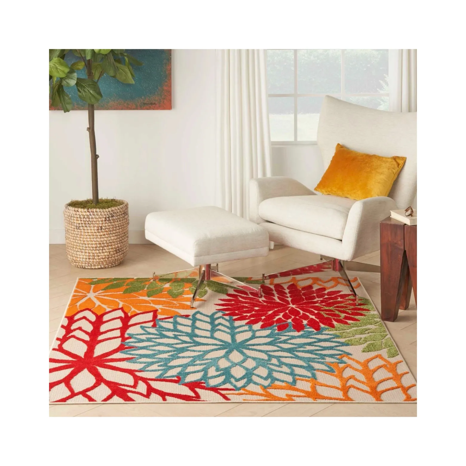 5'3"x5'3" Square Area Rug
