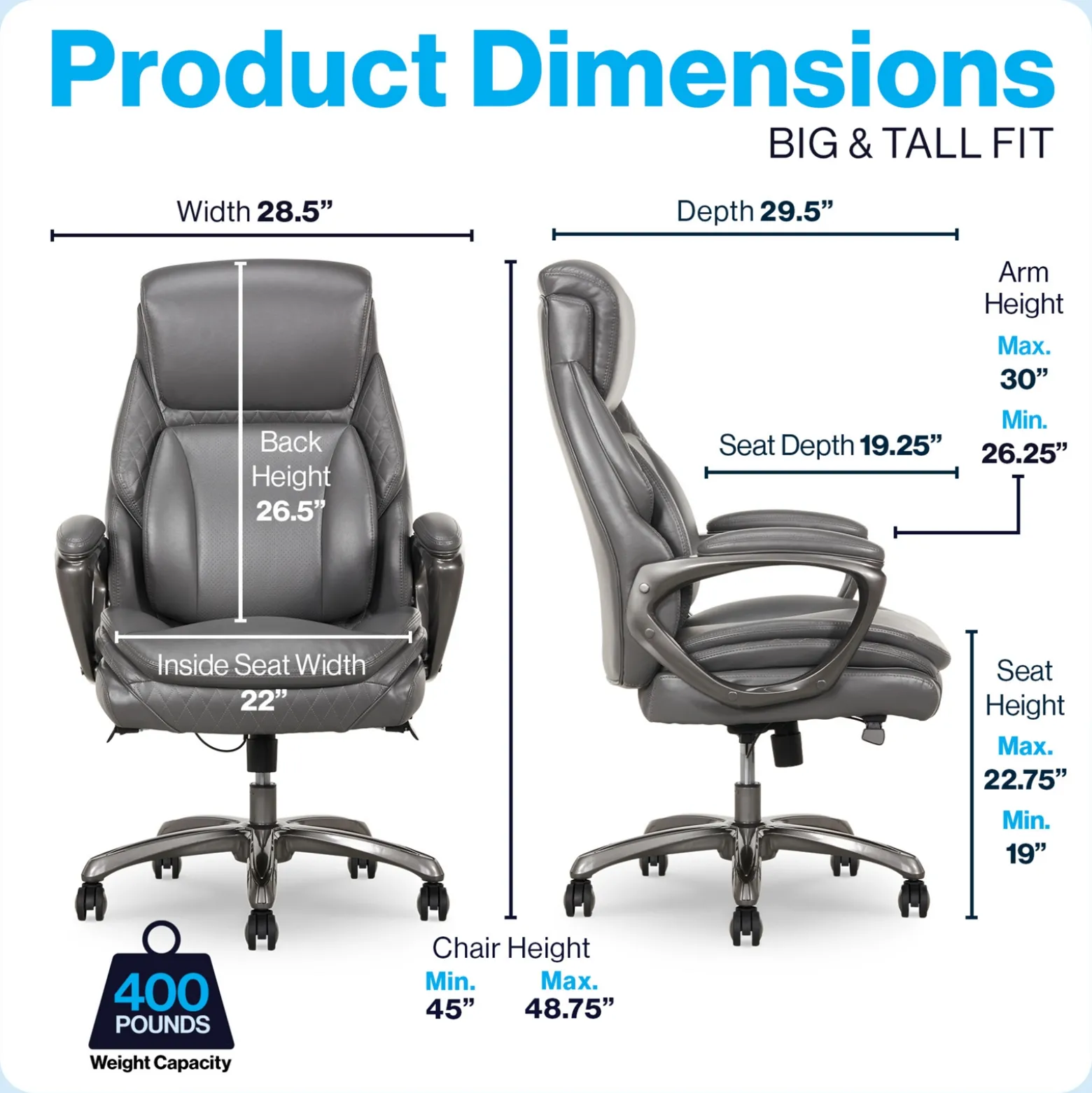 Zander Faux Leather Big & Tall Office Chair