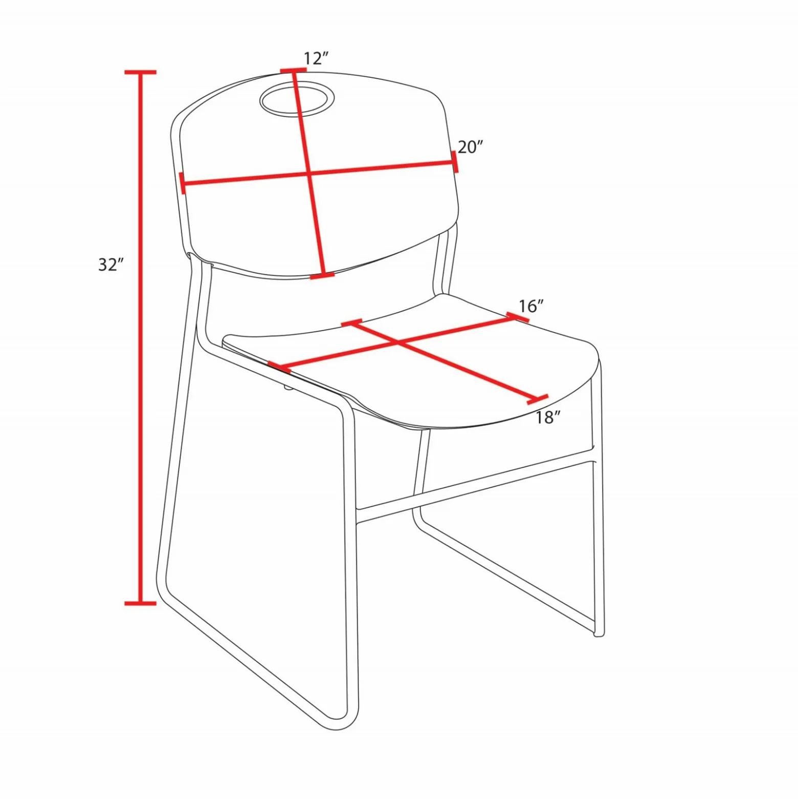 Zeng Armless Stack Chair with 400 lb. Capacity