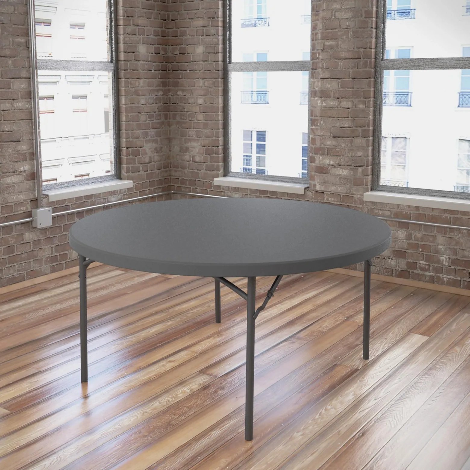 Zown 71" Round Blow Mold Folding Table
